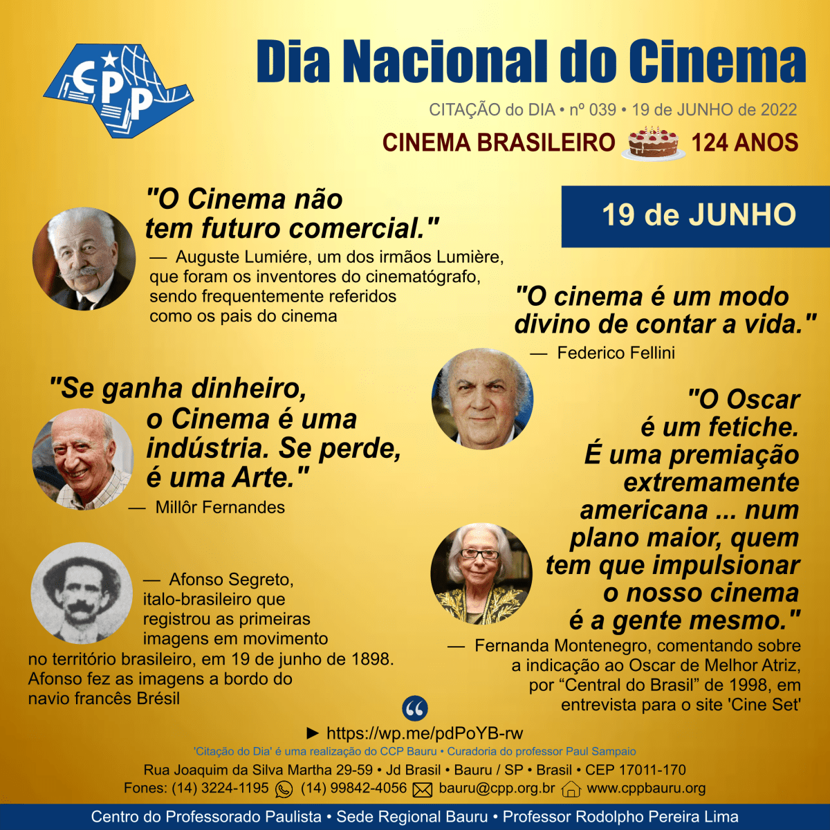 Dia Nacional do Cinema • 19 de&nbsp;Junho