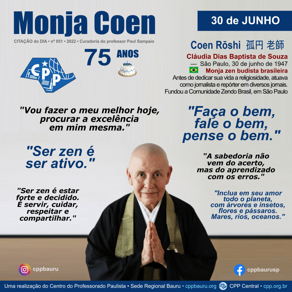 Ser Zen é Ser Ativo • Monja Coen • 75&nbsp;Anos