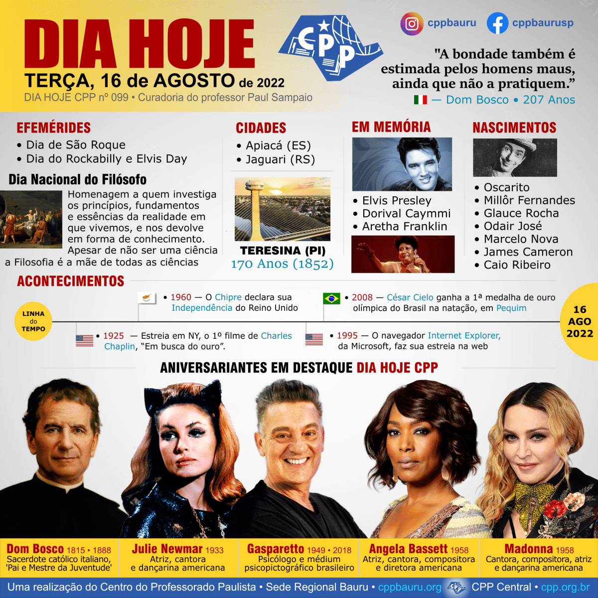 16 de Agosto de 2022 • Dia Hoje&nbsp;CPP