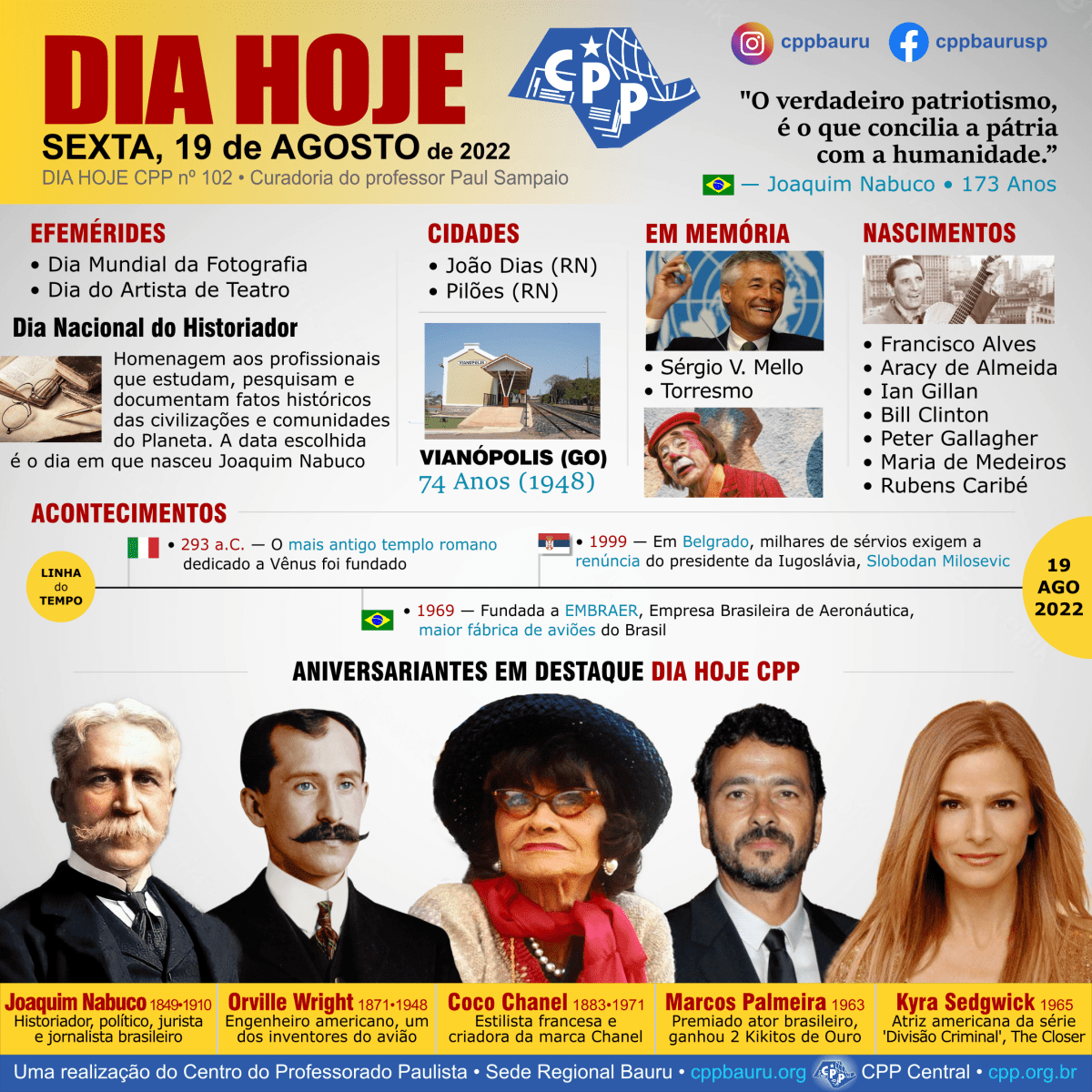 19 de Agosto de 2022 • Dia Hoje&nbsp;CPP