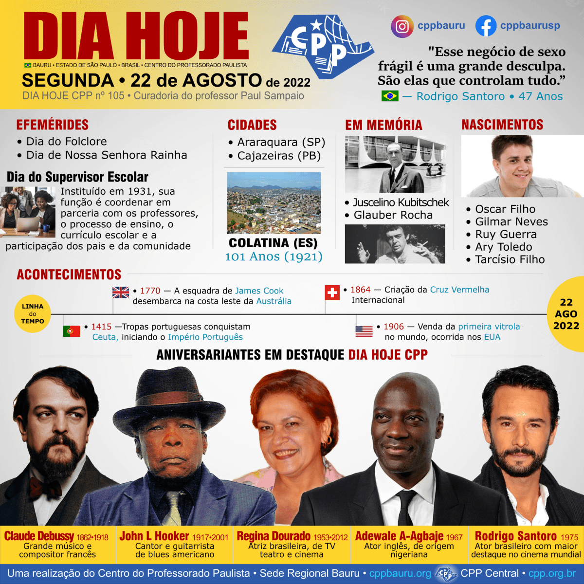 22 de Agosto de 2022 • Dia Hoje&nbsp;CPP