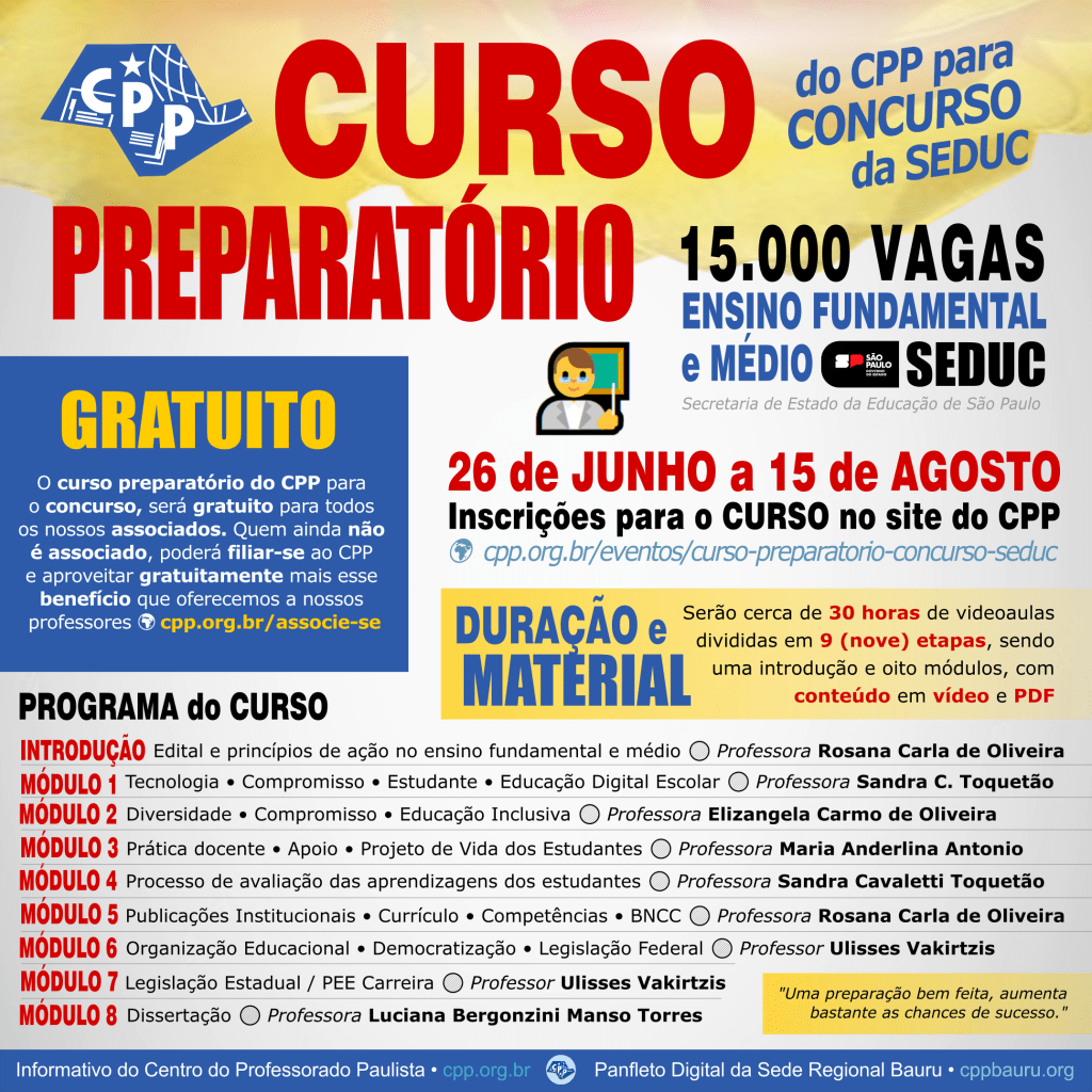 Curso Preparatório do CPP para Concurso de&nbsp;Professores