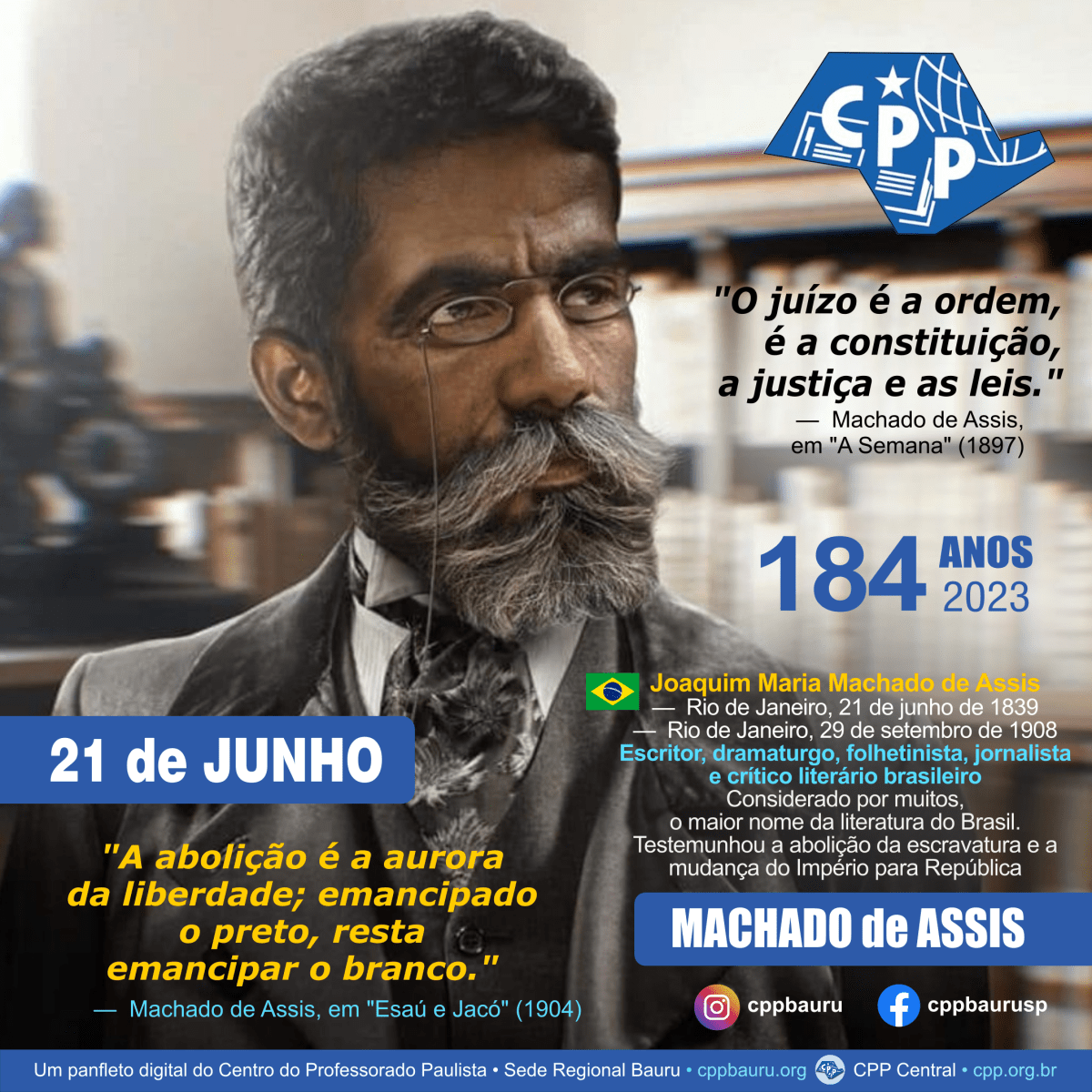 Machado de Assis • 184&nbsp;Anos
