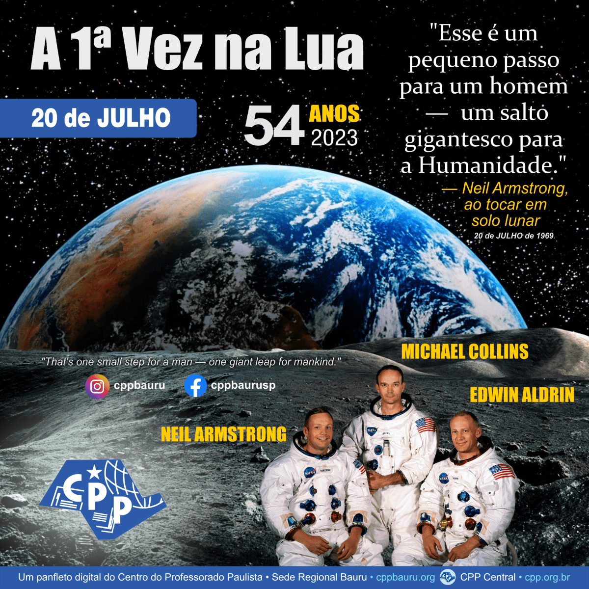 🔔 A 1ª Vez na Lua 🟢 20 de Julho 🕗 54 Anos •&nbsp;2023