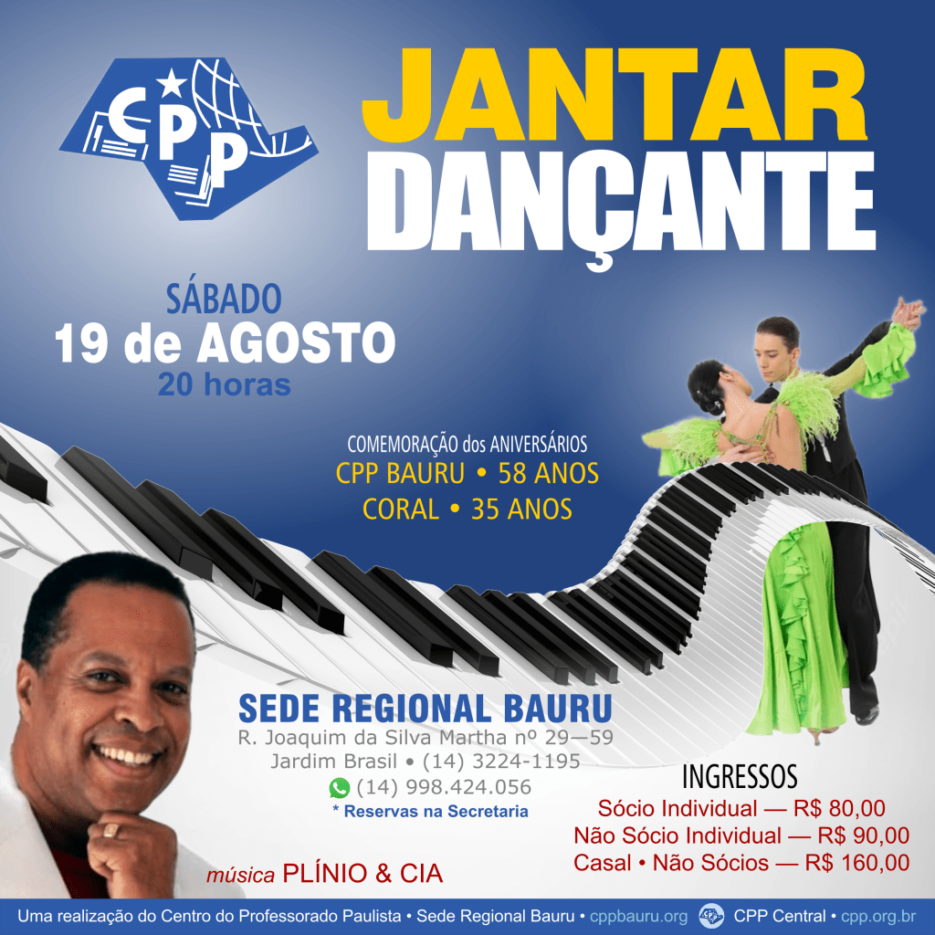Jantar Dançante — Evento em Agosto 🔎 Pág. 11 📂&nbsp;Ed.4