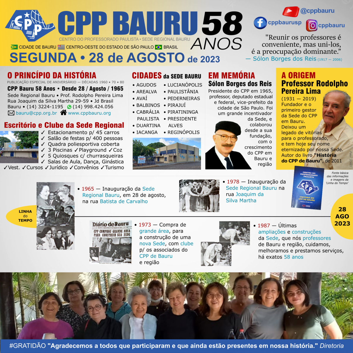 CPP Bauru 58 Anos 🕗 28 de Agosto de 2023