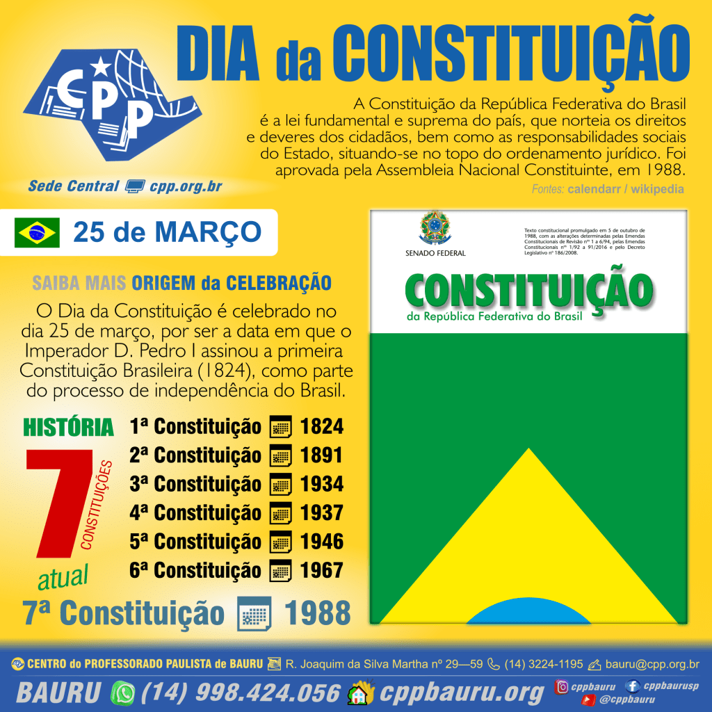 🌐 Dia da Constituição 🔔 25 de&nbsp;Março