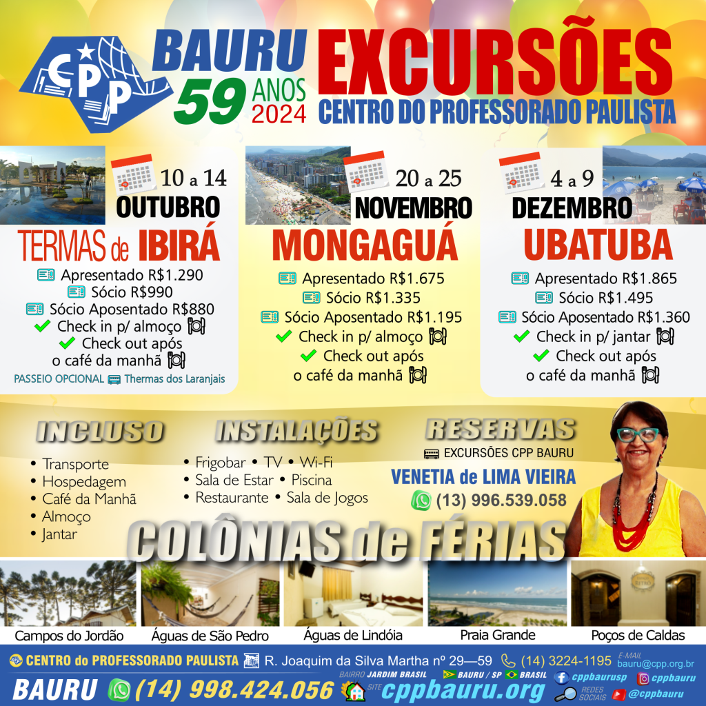 Excursões 🚌 Termas de Ibirá • Mongaguá •&nbsp;Ubatuba