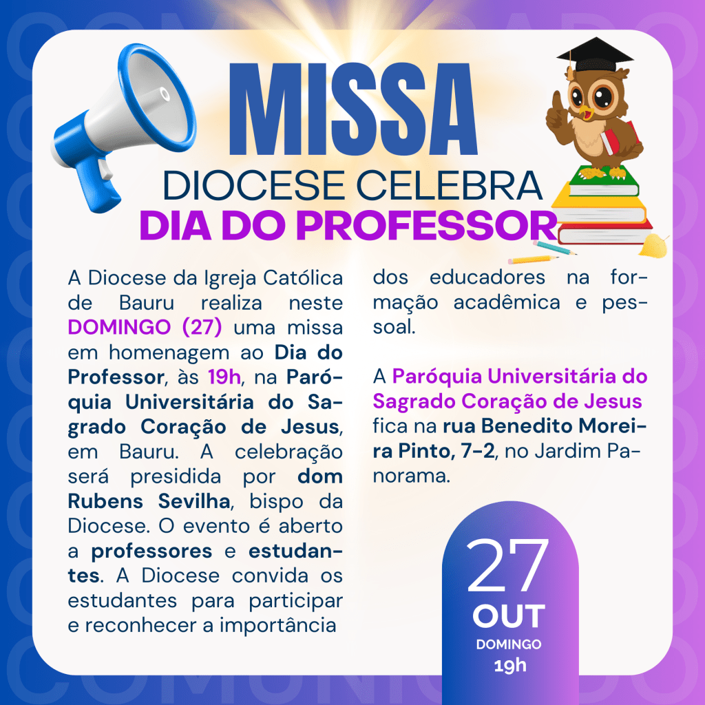 📢 Diocese celebra Dia do Professor com&nbsp;missa