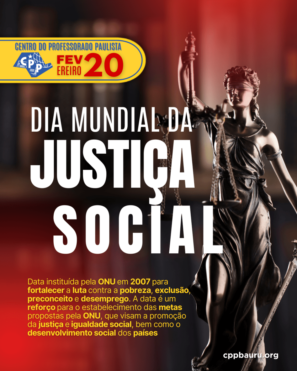🔔 Dia Mundial da Justiça Social 🕗 20 de&nbsp;Fevereiro
