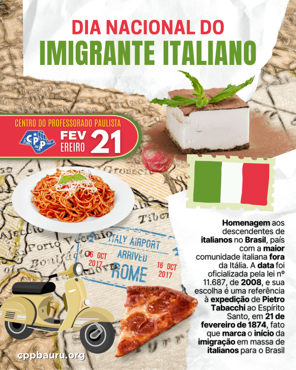 🔔 Dia Nacional do Imigrante Italiano 🕗 21 de&nbsp;Fevereiro