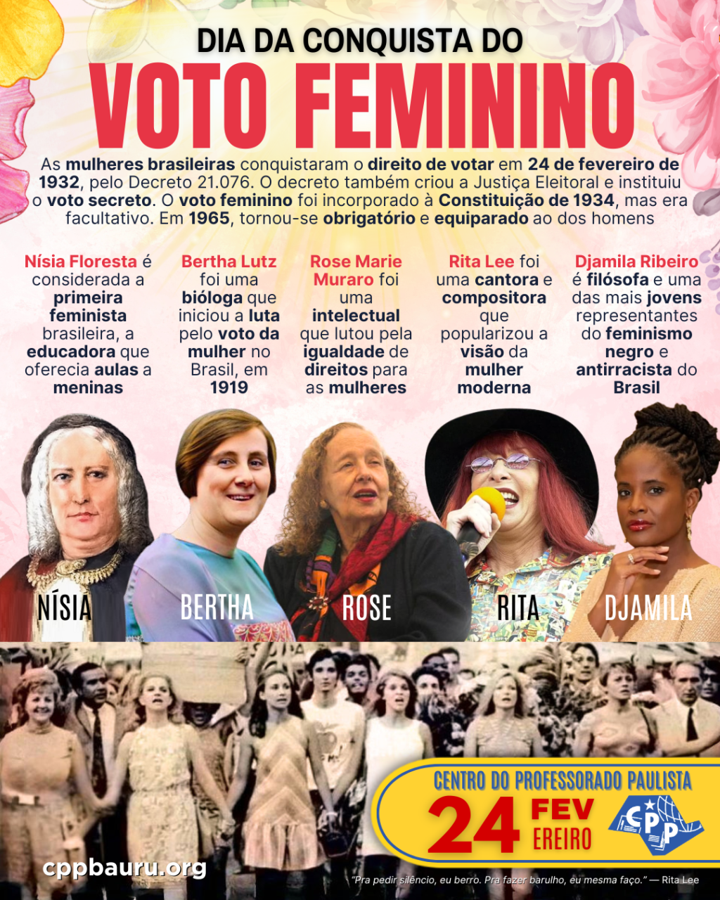 🔔 Dia da Conquista do Voto Feminino no Brasil 🕗 24 de&nbsp;Fevereiro
