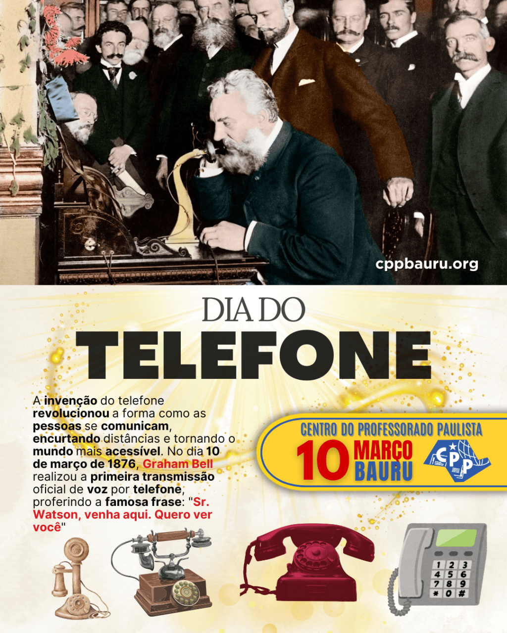 🔔 Dia do Telefone 🕗 10 de&nbsp;Março
