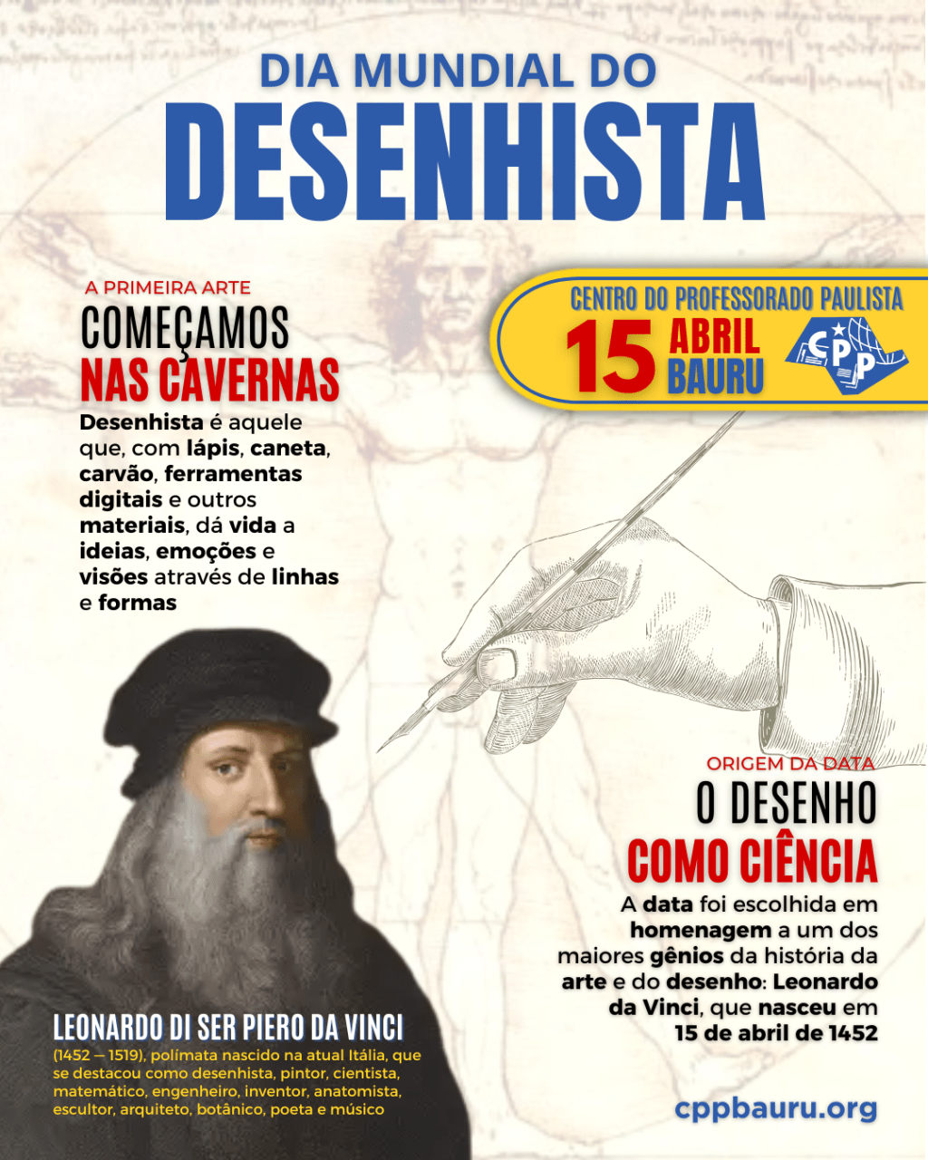 🔔 Dia Mundial do Desenhista 🕗 15 de&nbsp;Abril