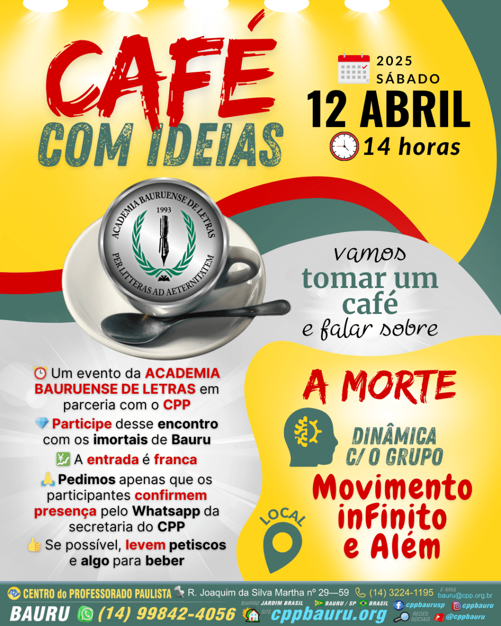 🔔 Café com Ideias 🕗 12 de Abril 🎯 A&nbsp;Morte
