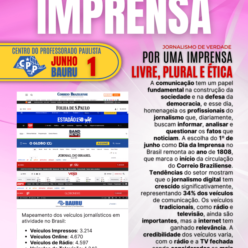 🔔 Dia da Imprensa 🕗 1 de&nbsp;Junho