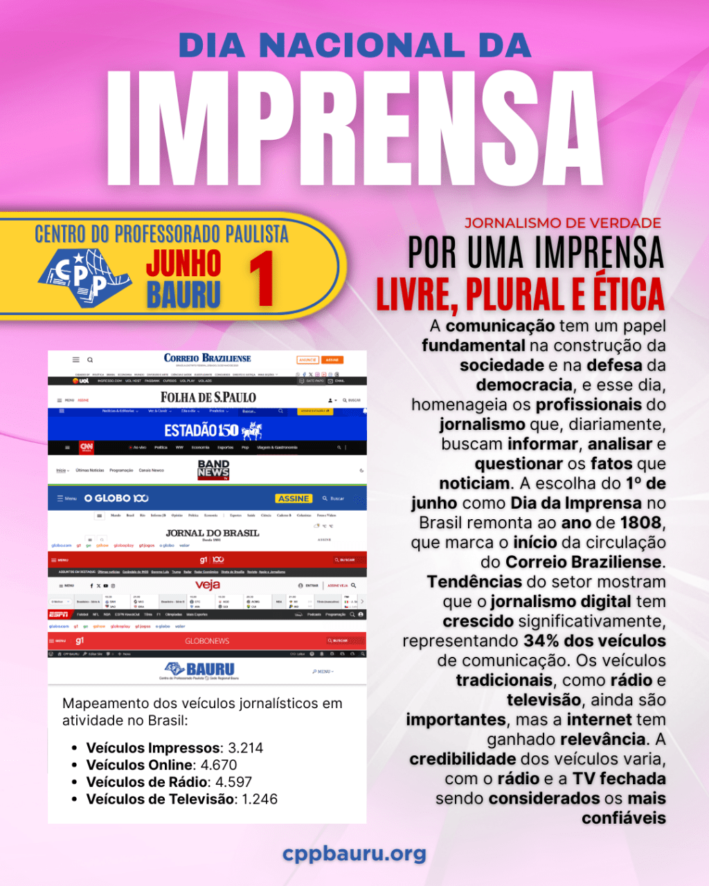 🔔 Dia da Imprensa 🕗 1 de&nbsp;Junho