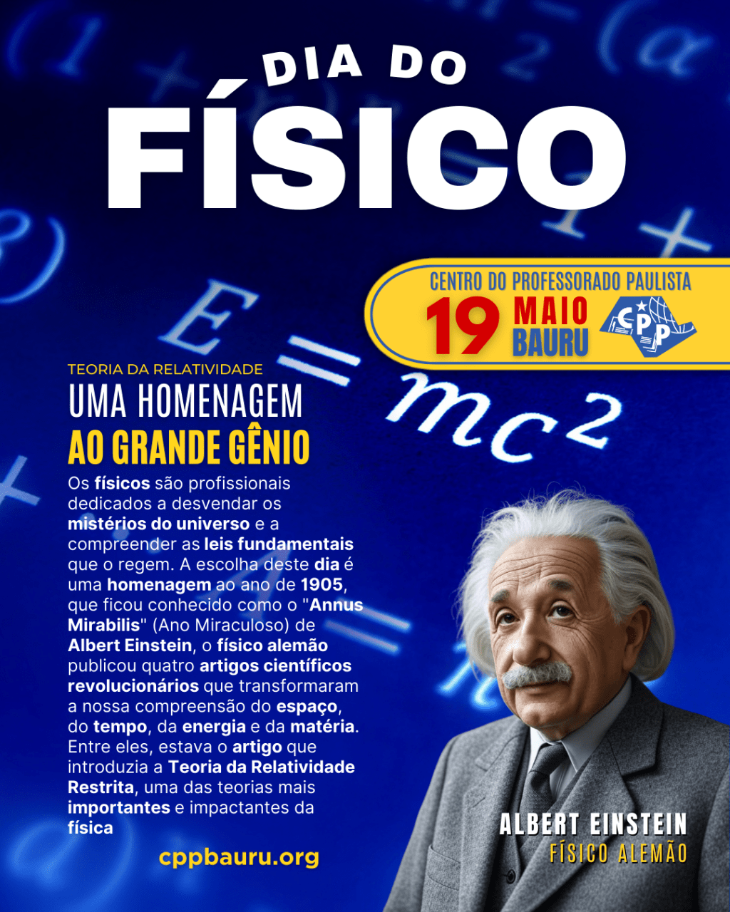🔔 Dia do Físico 🕗 19 de&nbsp;Maio