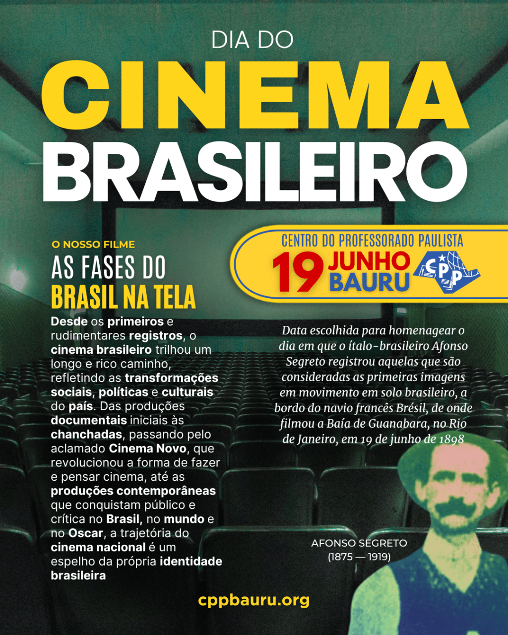 🔔 Dia do Cinema Brasileiro 🕗 19 de&nbsp;Junho