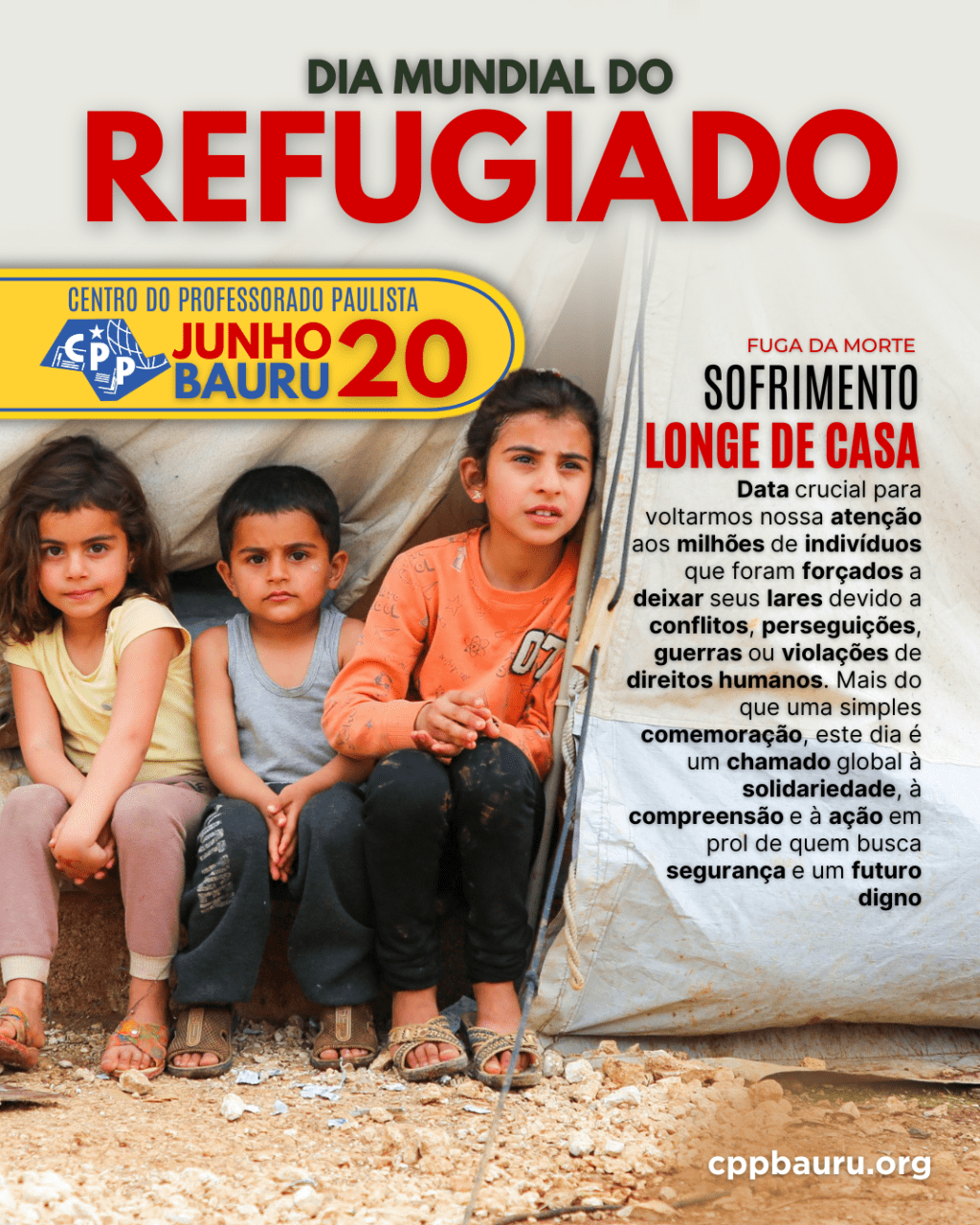 🔔 Dia Mundial do Refugiado 🕗 20 de&nbsp;Junho