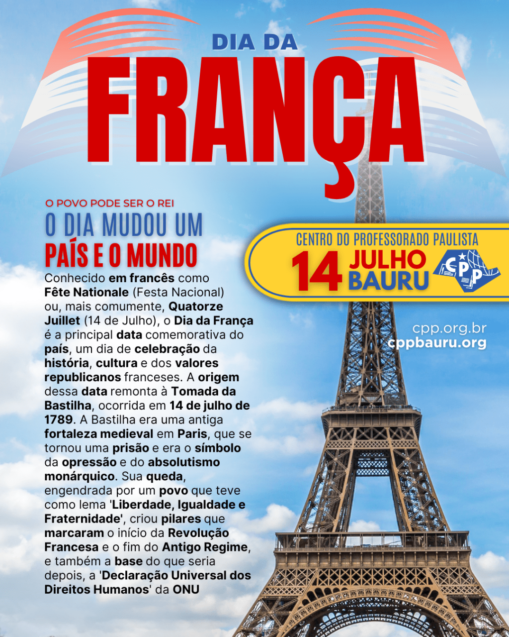🔔 Dia da França 🕗 14 de&nbsp;Julho