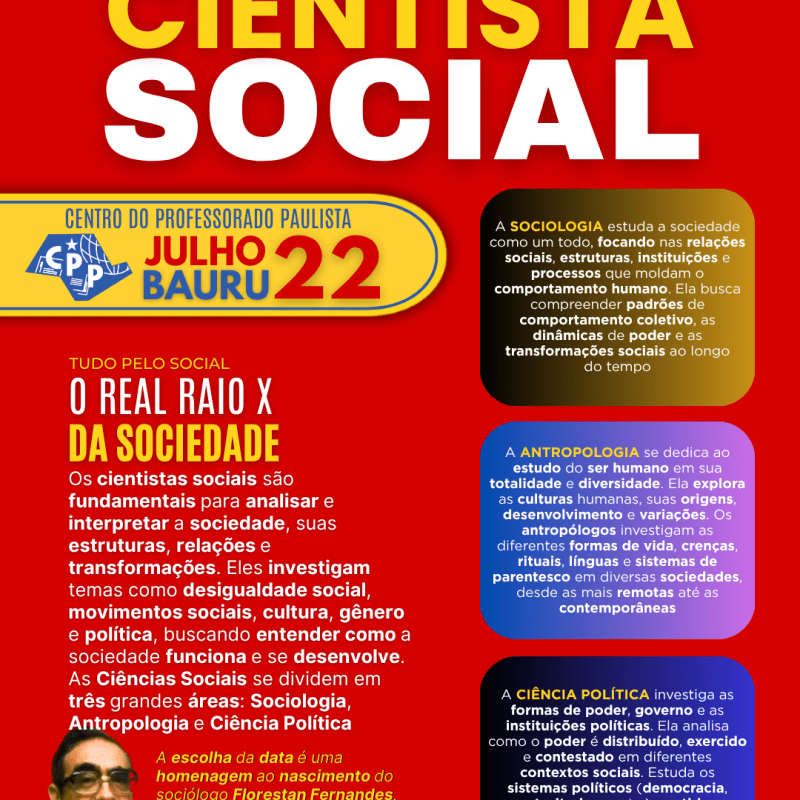 🔔 Dia do Cientista Social 🕗 22 de&nbsp;Julho