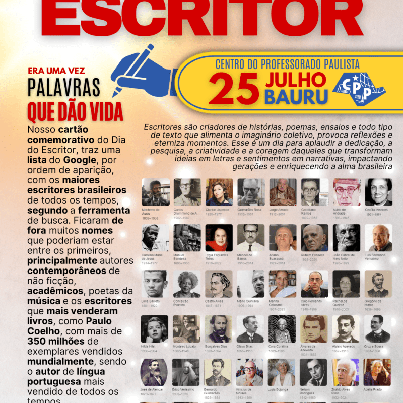 🔔 Dia Nacional do Escritor 🕗 25 de&nbsp;Julho