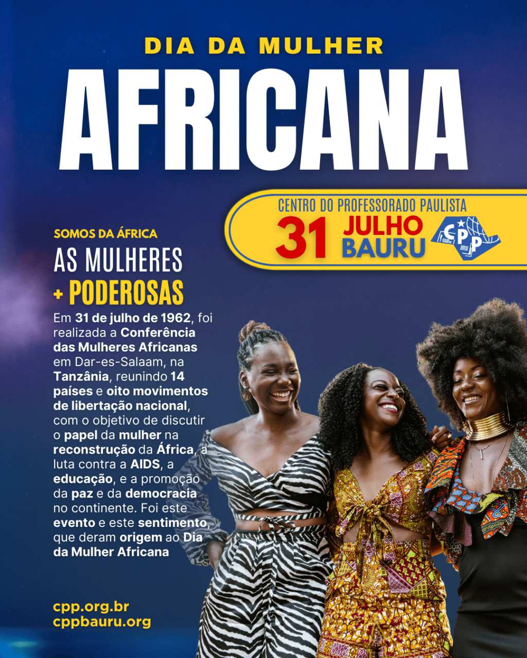 🔔 Dia da Mulher Africana 🕗 31 de&nbsp;Julho