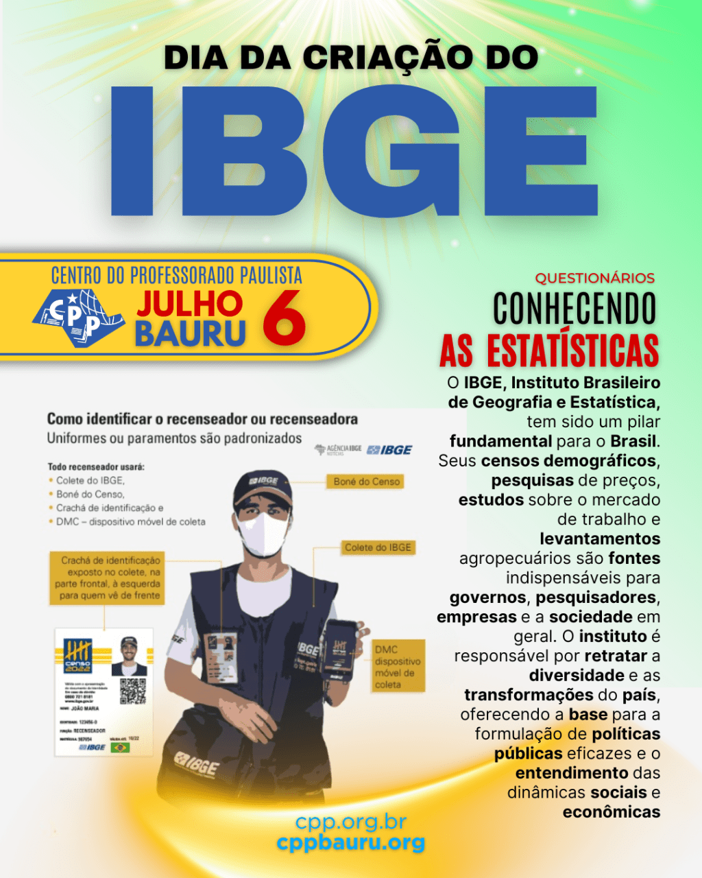 🔔 Dia da Criação do IBGE 🕗 6 de&nbsp;Julho
