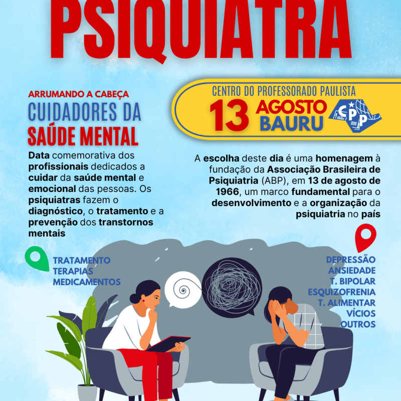 🔔 Dia do Psiquiatra 🕗 13 de&nbsp;Agosto