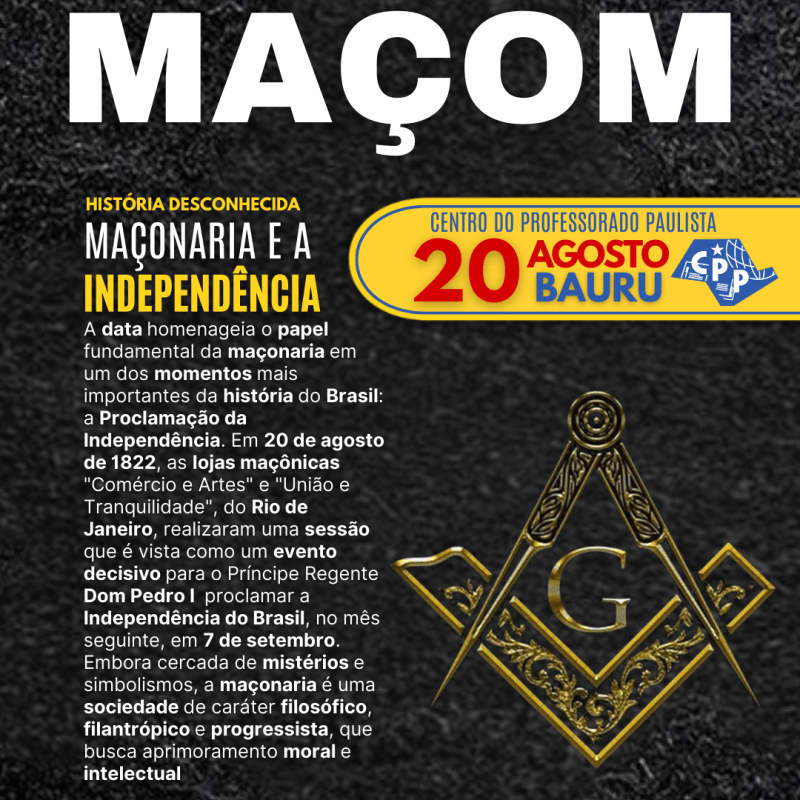 🔔 Dia do Maçom 🕗 20 de&nbsp;Agosto