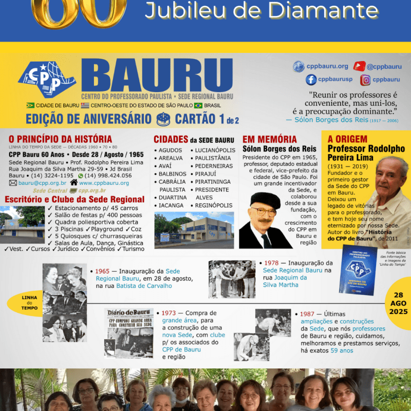 🔔 CPP Bauru 60 Anos 🕗 28 de Agosto de&nbsp;2025