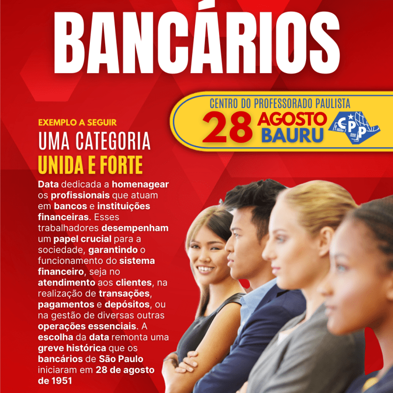 🔔 Dia dos Bancários 🕗 28 de&nbsp;Agosto
