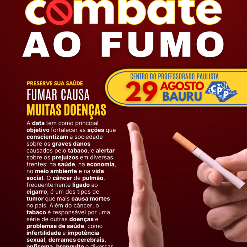 🔔 Dia Nacional de Combate ao Fumo 🕗 29 de&nbsp;Agosto
