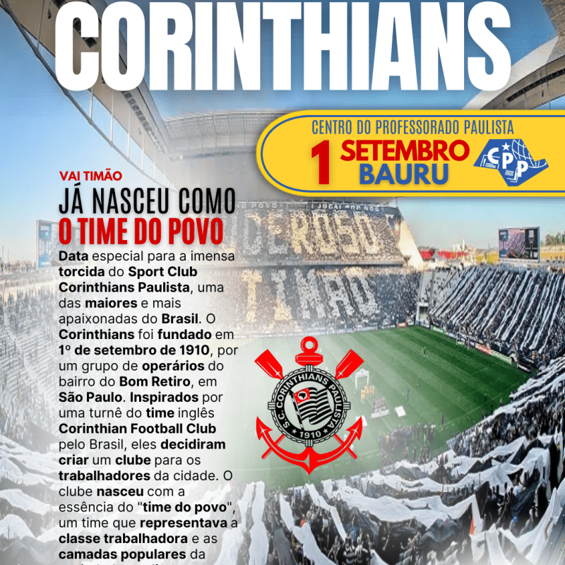 🔔 Dia do Corinthians 🕗 1 de&nbsp;Setembro