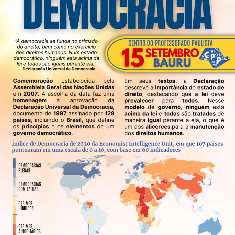 🔔 Dia Internacional da Democracia 🕗 15 de&nbsp;Setembro