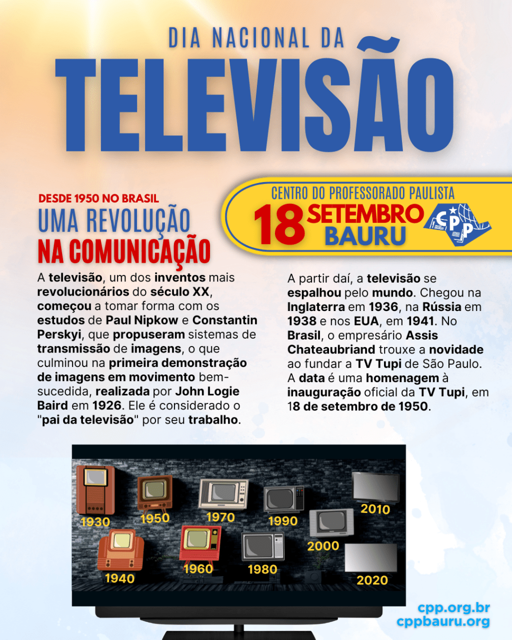 🔔 Dia Nacional da Televisão 🕗 18 de&nbsp;Setembro