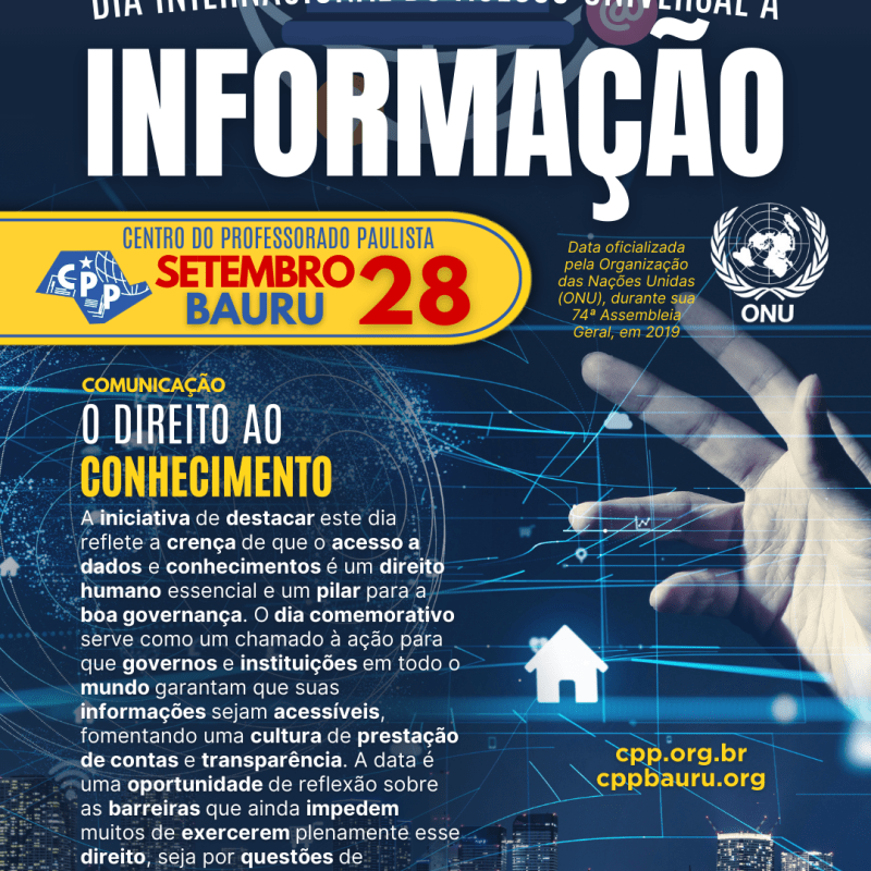 🔔 Dia Internacional do Acesso Universal à Informação 🕗 28 de&nbsp;Setembro