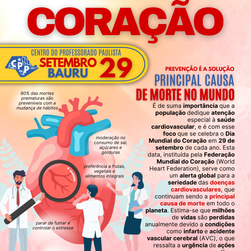 🔔 Dia Mundial do Coração 🕗 29 de&nbsp;Setembro