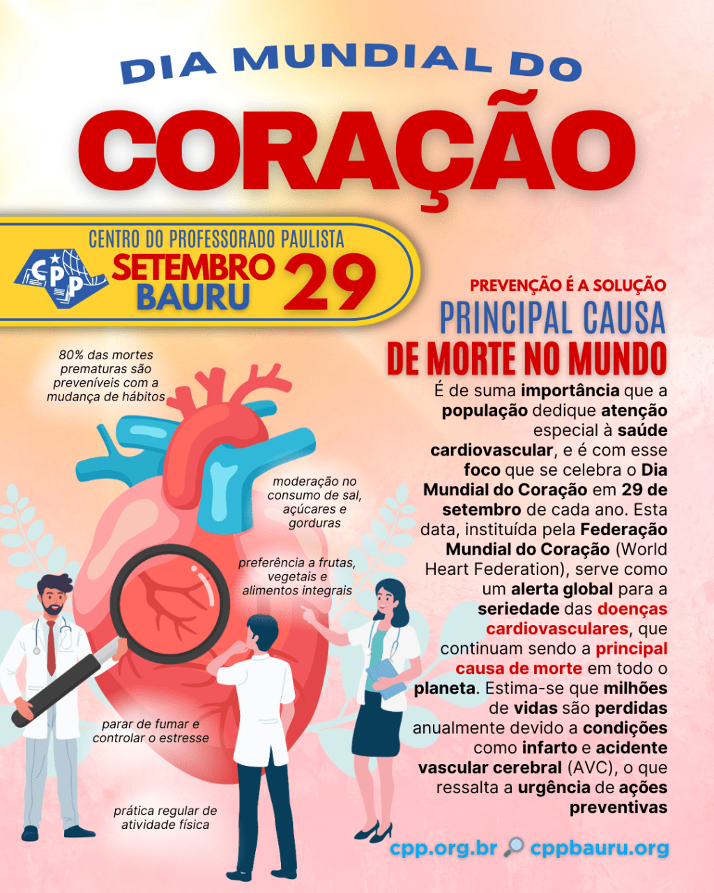 🔔 Dia Mundial do Coração 🕗 29 de&nbsp;Setembro