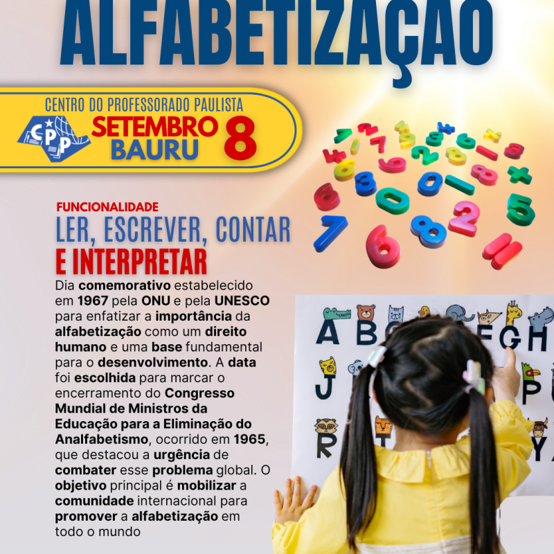 🔔 Dia Mundial da Alfabetização 🕗 8 de&nbsp;Setembro