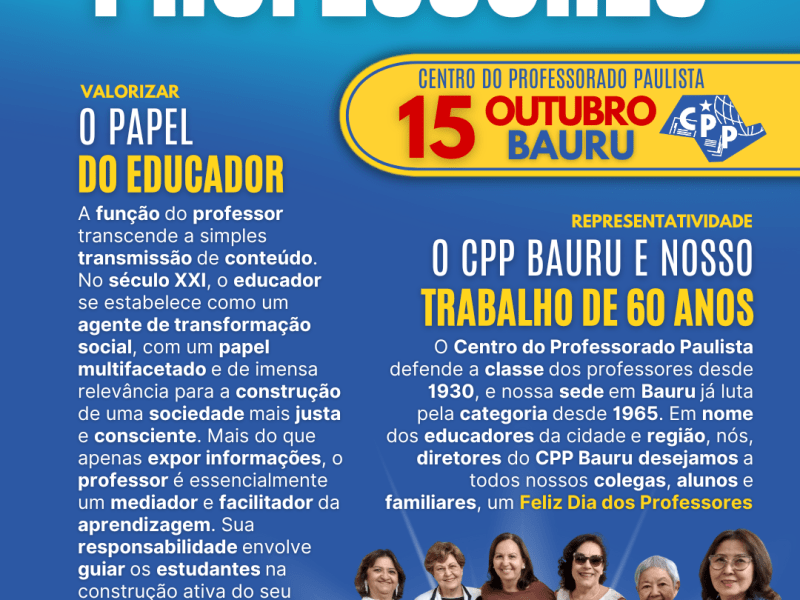 🔔 Dia dos Professores 👩‍🎓 O Papel do Educador 🕗 15 de&nbsp;Outubro