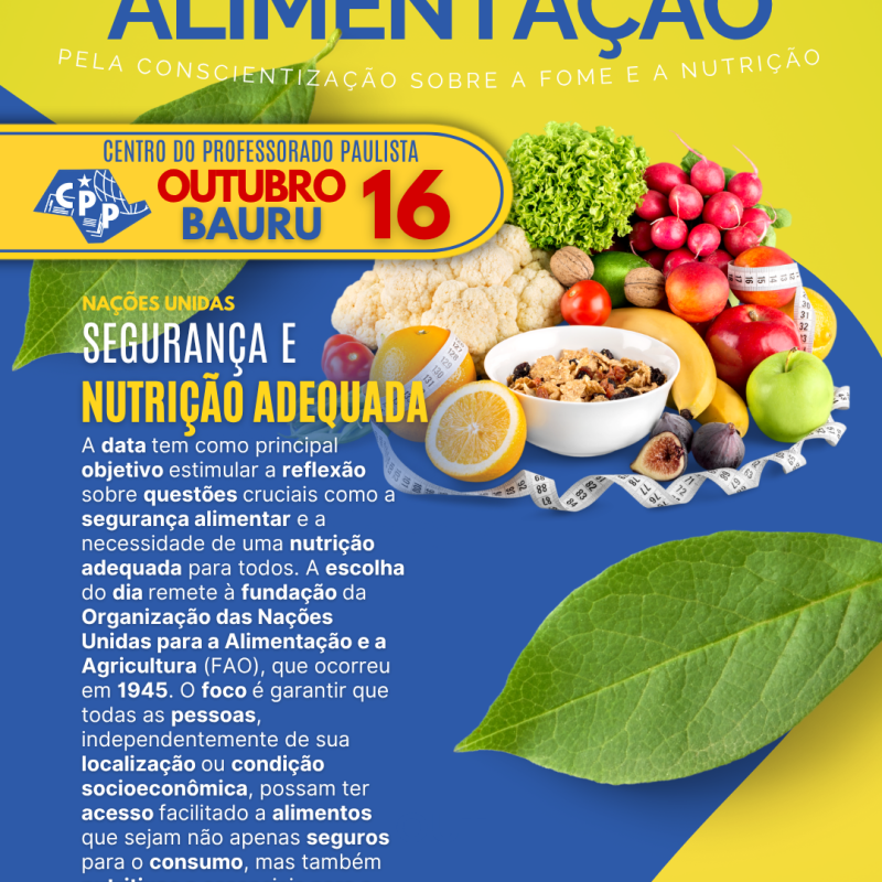 🔔 Dia Mundial da Alimentação 🕗 16 de&nbsp;Outubro