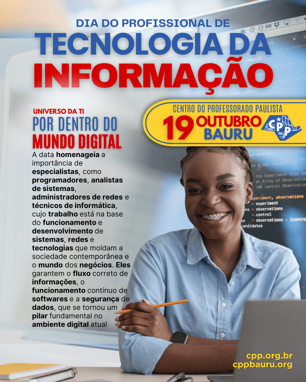 🔔 Dia do Profissional de Tecnologia da Informação 🕗 19 de&nbsp;Outubro