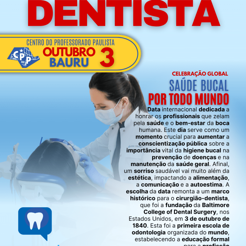 🔔 Dia Mundial do Dentista 🕗 3 de&nbsp;Outubro