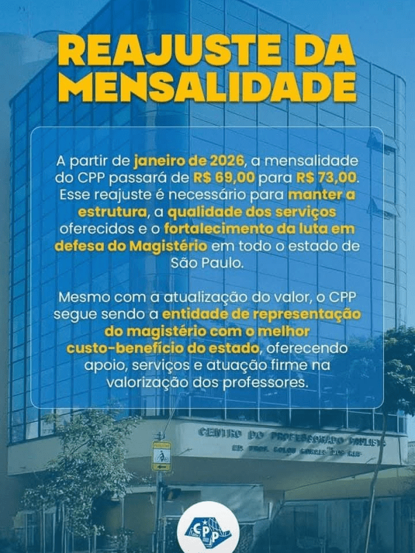 🔔 Reajuste de&nbsp;Mensalidade