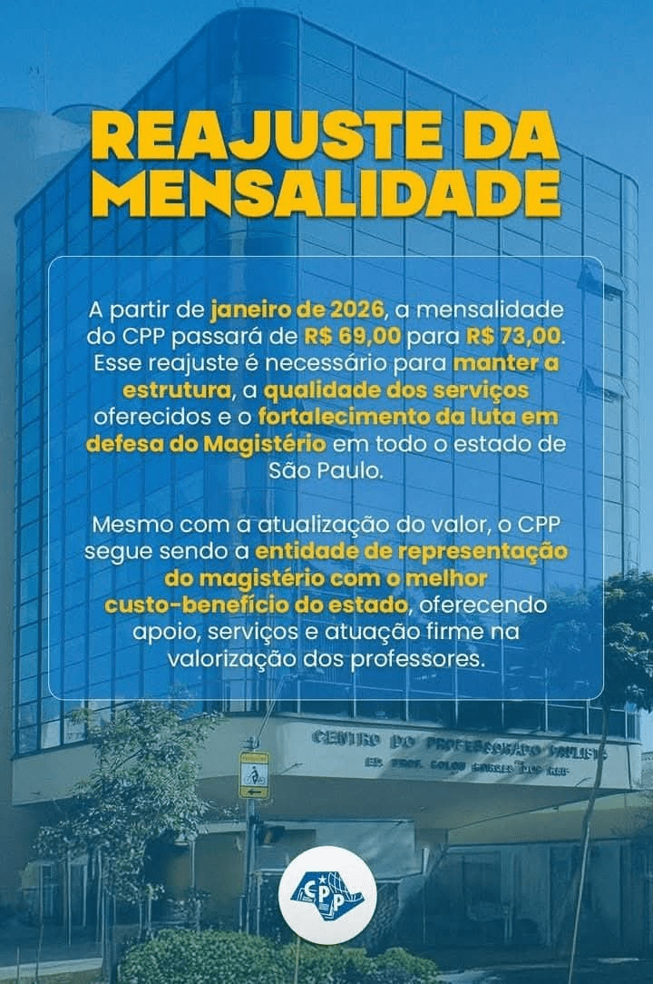 🔔 Reajuste de&nbsp;Mensalidade