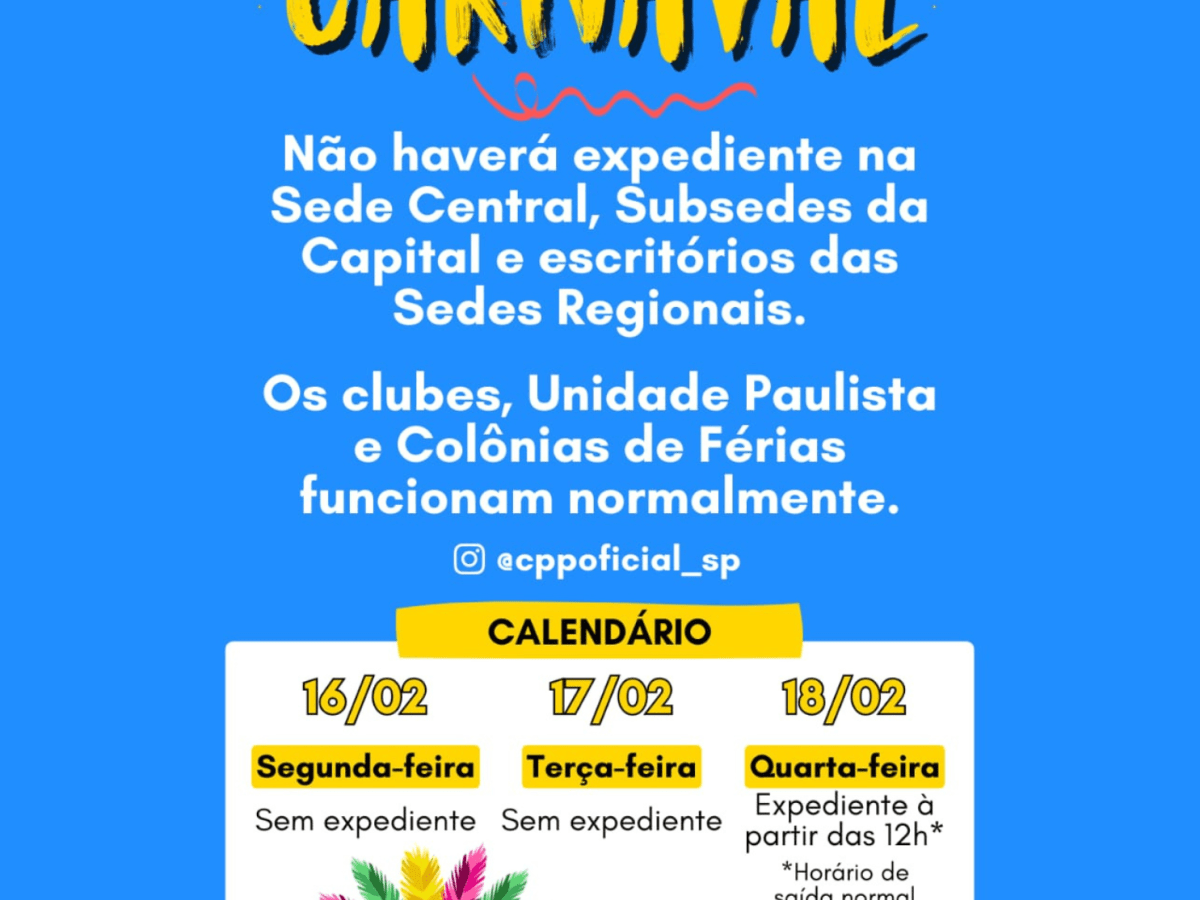 🔔 Comunicado Sobre o&nbsp;Carnaval