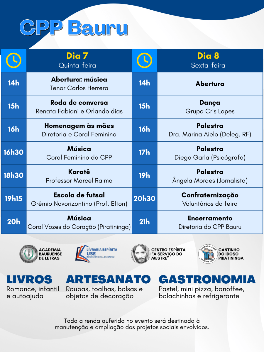 🔔 VII FEIRARTE CPP BAURU – MAIO&nbsp;2026