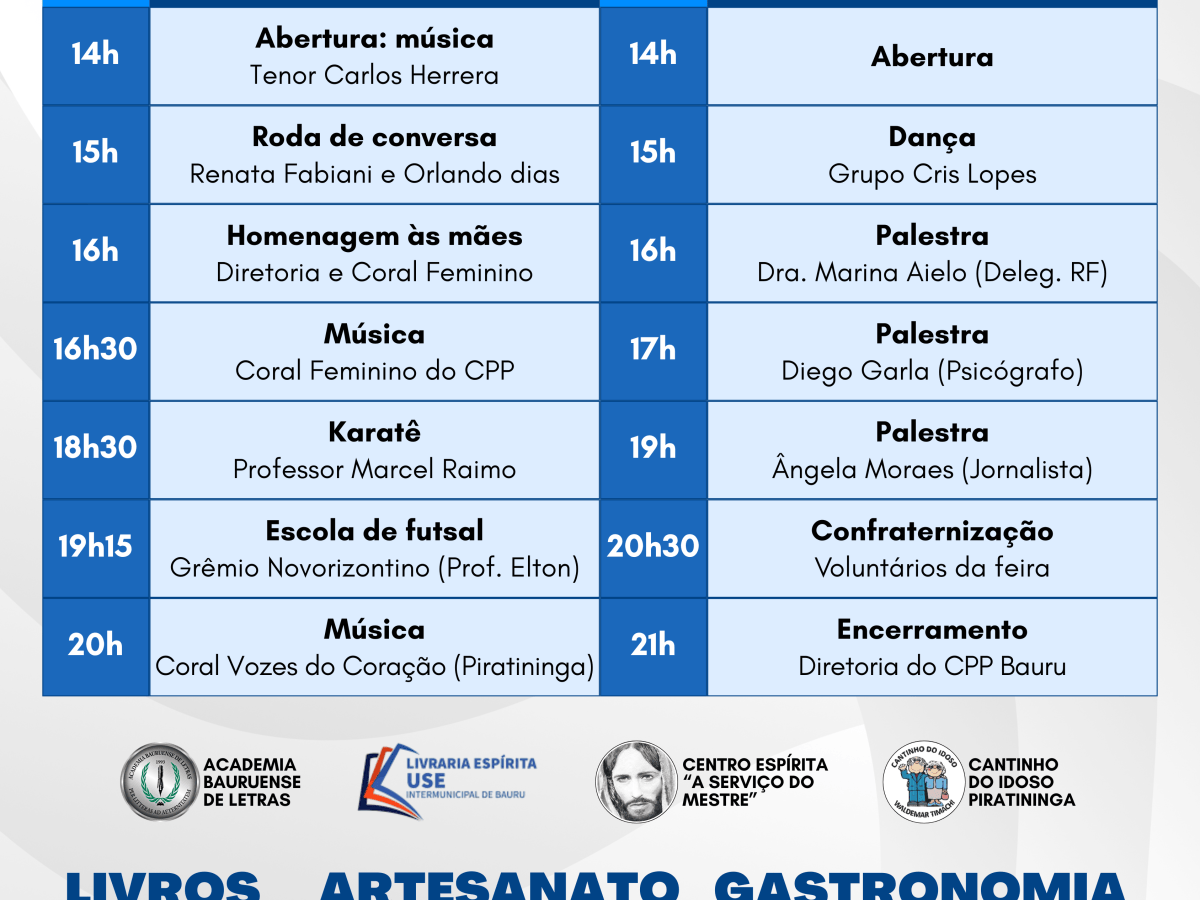 🔔 VII FEIRARTE CPP BAURU – MAIO&nbsp;2026